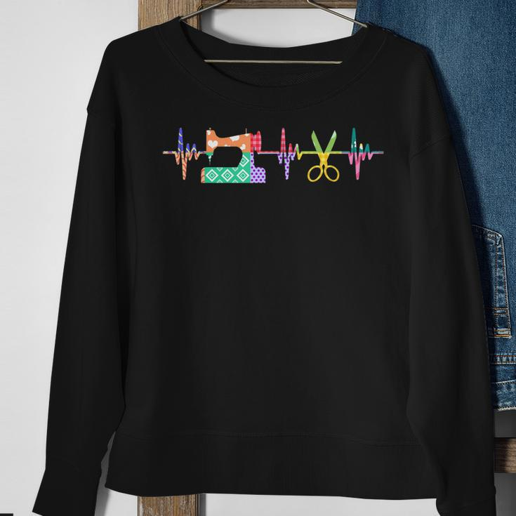 Quilter Sewing Heartbeat For Quilting Lover Mm Sweatshirt Gifts for Old Women