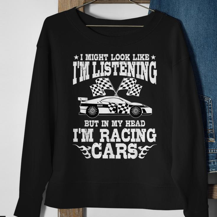 Racer Race Fast Cars Track Racetrack Racing Racers Raceday Sweatshirt Gifts for Old Women