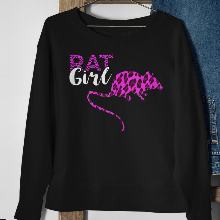Ratte Mädchen Leopard Herz Sweatshirt für Rattenbesitzer Geschenke für alte Frauen