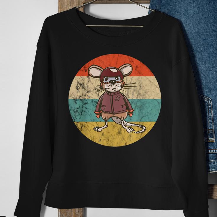 Rattenpilot Retro Sweatshirt, Vintage Look für Rattenliebhaber Geschenke für alte Frauen