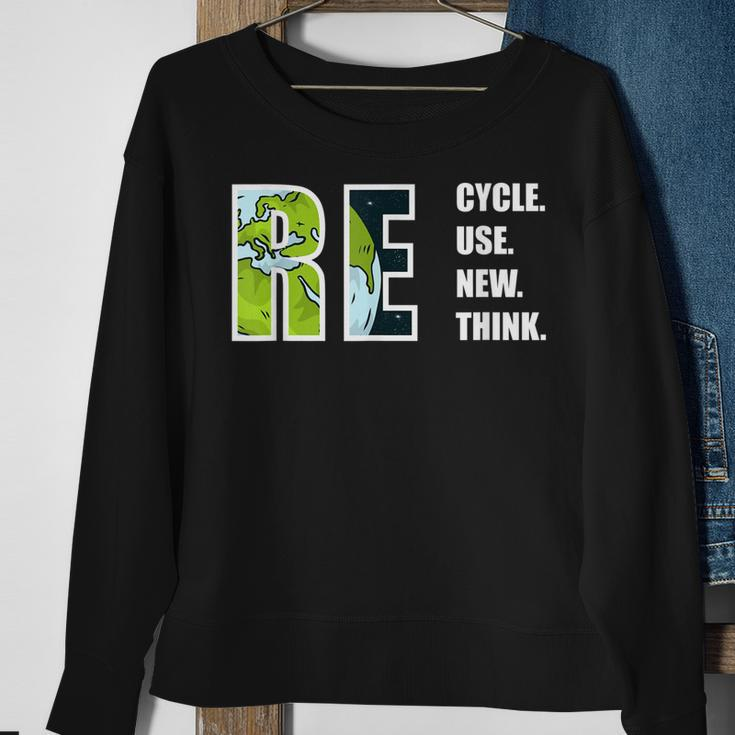 Recycle Reuse Renew Rethink Earthday 2023 Environment Sweatshirt Gifts for Old Women