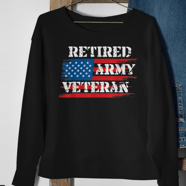 Retired US Army Military Veteran Gift Men Women Sweatshirt Graphic Print Unisex Gifts for Old Women