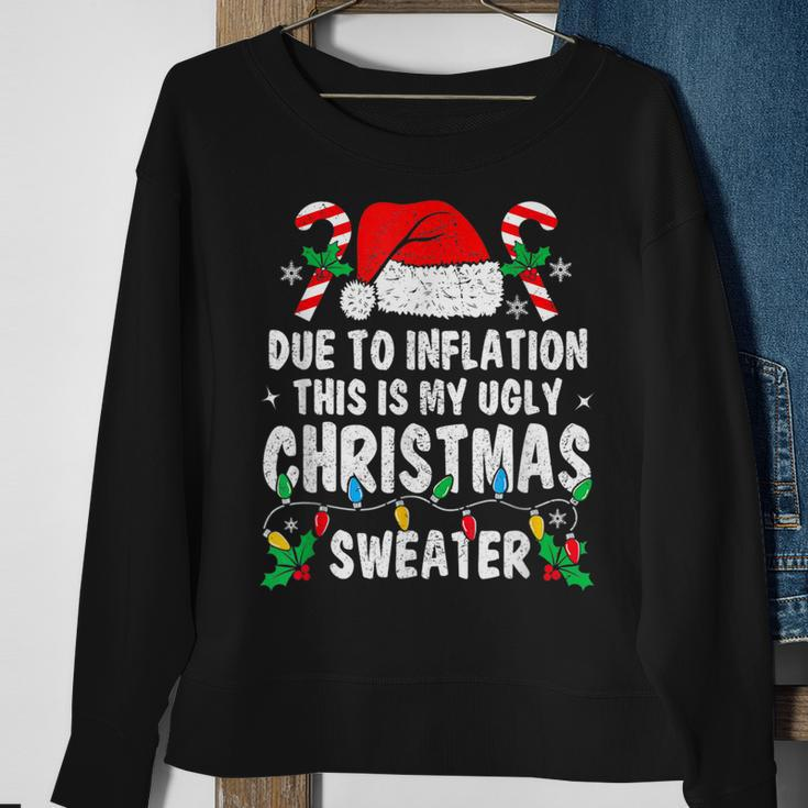 Retro Christmas Due To Inflation Ugly Christmas Sweaters Men Women Sweatshirt Graphic Print Unisex Gifts for Old Women