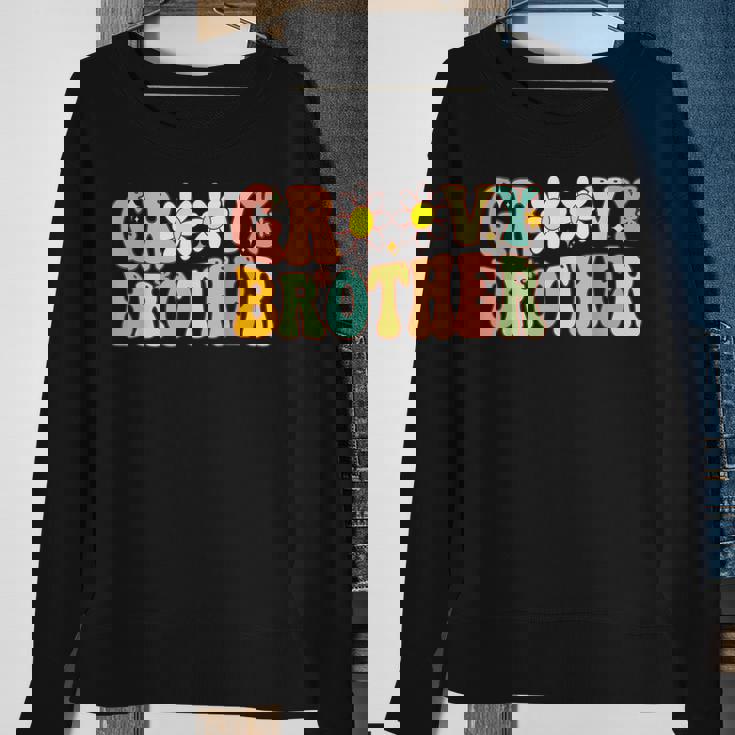 Retro Groovy Brother Matching Family Birthday Groovy Brother Sweatshirt Gifts for Old Women