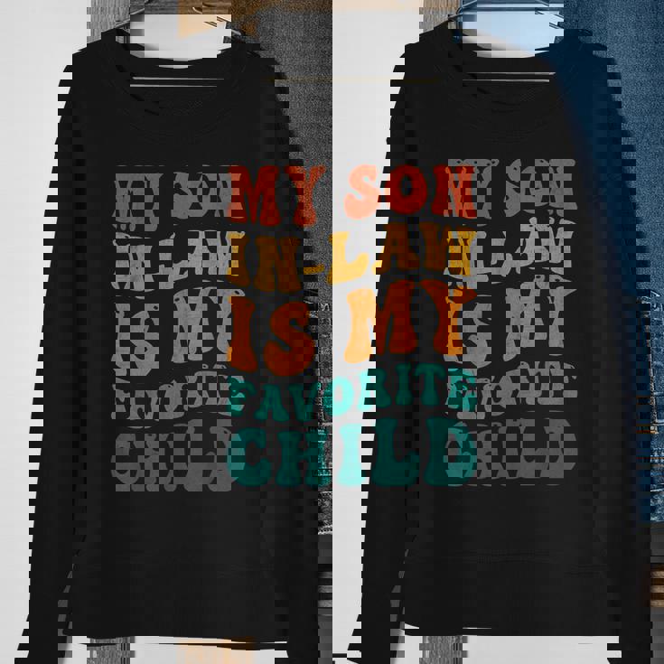 Retro Groovy My Son In Law Is My Favorite Child Son In Law Sweatshirt Gifts for Old Women