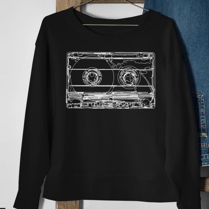 Retro Musik Kassette Skizze Vintage Audio Zeichnung Sweatshirt Geschenke für alte Frauen