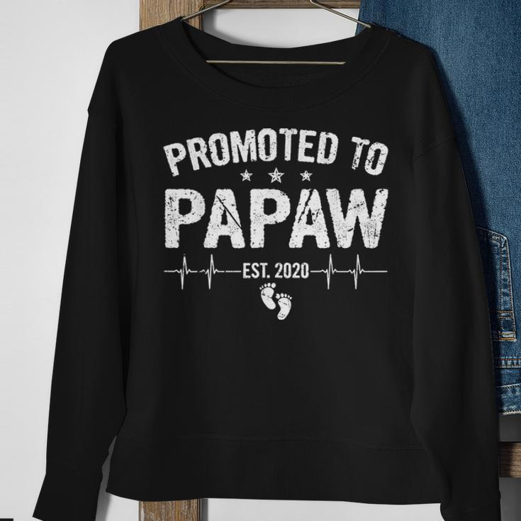 Retro Promoted To Papaw Est 2020 Fathers Day New Grandpa Sweatshirt Gifts for Old Women