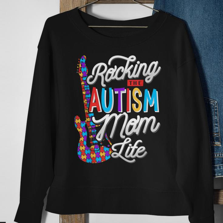 Rocking The Autism Mom Life Autism Awareness Sweatshirt Gifts for Old Women