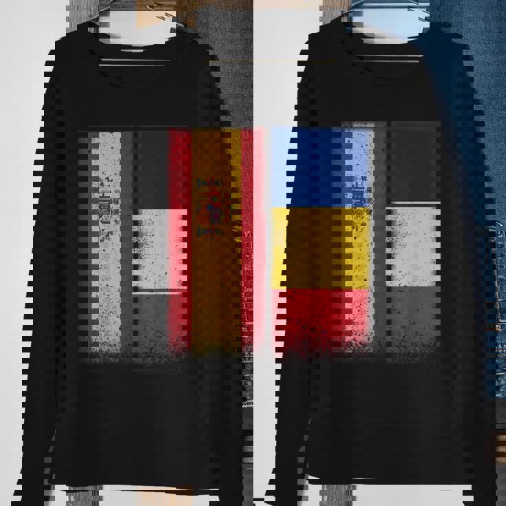 Romanian Flag Spain And Romania Proud Flags Sweatshirt Gifts for Old Women