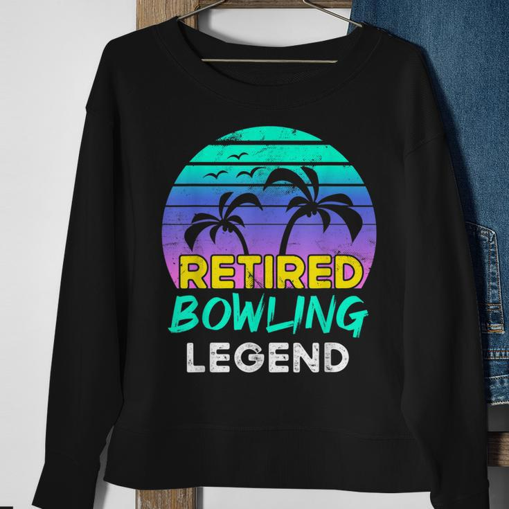 Ruhestand Bowling-Legende Sweatshirt, Retro 80er Jahre Sonnenuntergang Geschenke für alte Frauen
