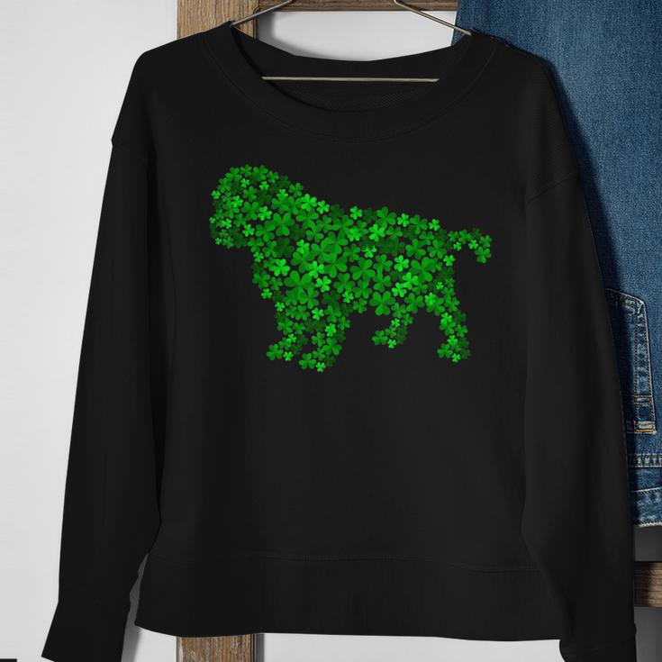 Saint Bernard Dog Shamrock Leaf St Patrick Day Sweatshirt Gifts for Old Women