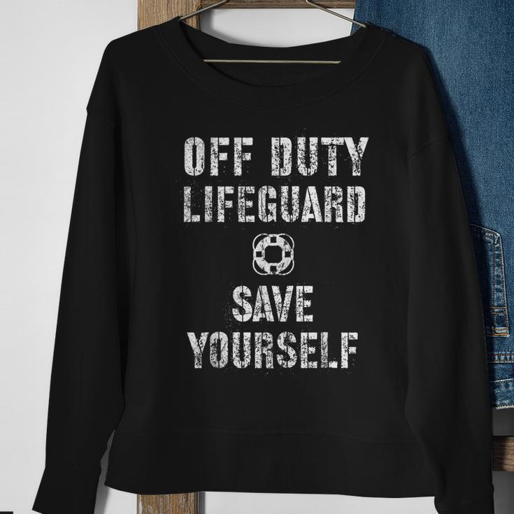 Save Yourself Lifeguard Swimming Pool Guard Off Duty Sweatshirt Gifts for Old Women