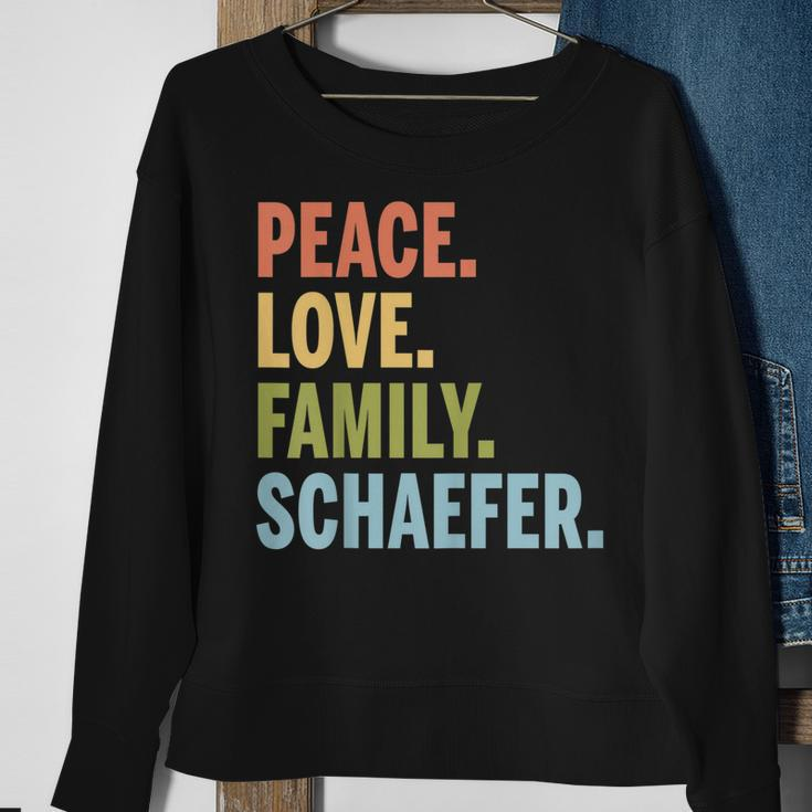Schaefer Last Name Peace Love Family Matching Sweatshirt Gifts for Old Women
