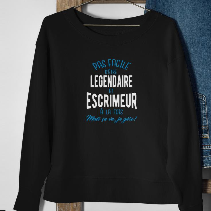 Schwarzes Sweatshirt für Fechter, Légendaire Escrimeur Motiv Geschenke für alte Frauen