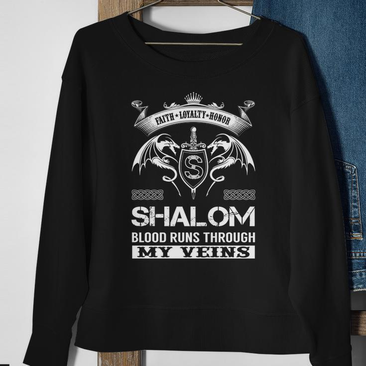 Shalom Blood Runs Through My Veins Sweatshirt Gifts for Old Women