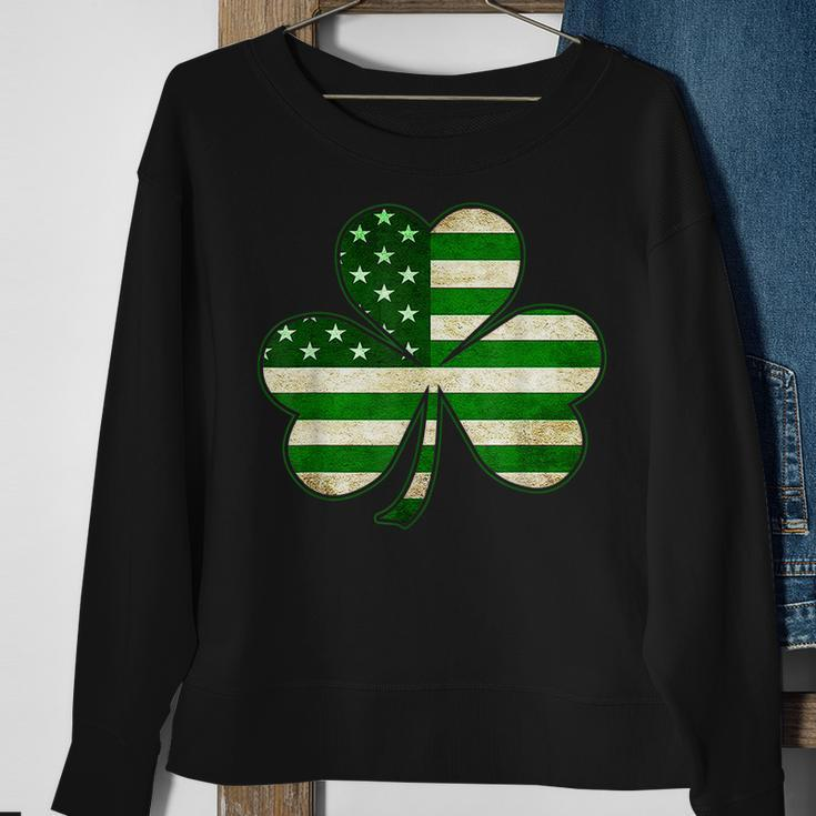 Shamrock Irish American Flag Ireland Flag St Patricks Day V4 Sweatshirt Gifts for Old Women
