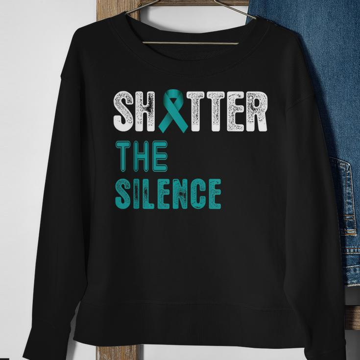 Shatter The Silence Raise Sexual Assault Awareness Abuse Sweatshirt Gifts for Old Women