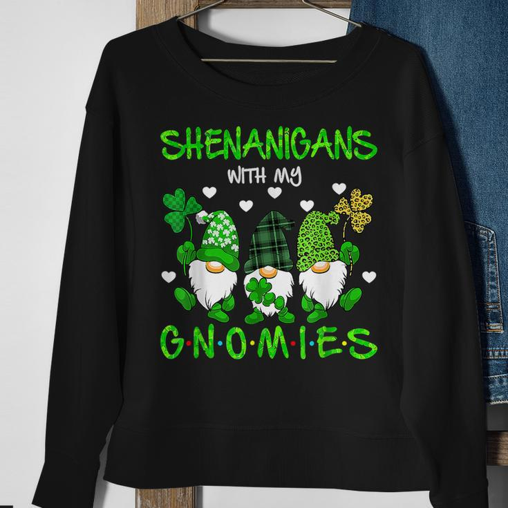 Shenanigans With My Gnomies St Patricks Day Gnome Shamrock Sweatshirt Gifts for Old Women