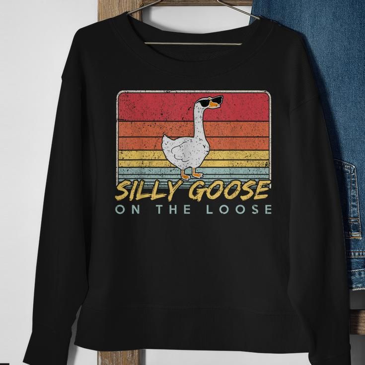 Silly Goose On The Loose Funny Silly Goose University Sweatshirt Gifts for Old Women