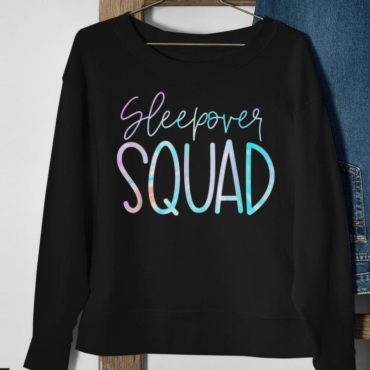 Sleepover Squad Slumber Party Crew Pajama Bff Bestie Tie Dye Sweatshirt Gifts for Old Women