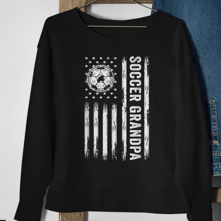 Soccer Grandpa American Flag Proud Grandpa Fathers Day Mens Sweatshirt Gifts for Old Women