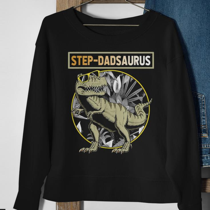 Step Dadsaurus Step Dad Dinosaur Fathers Day Gift Sweatshirt Gifts for Old Women