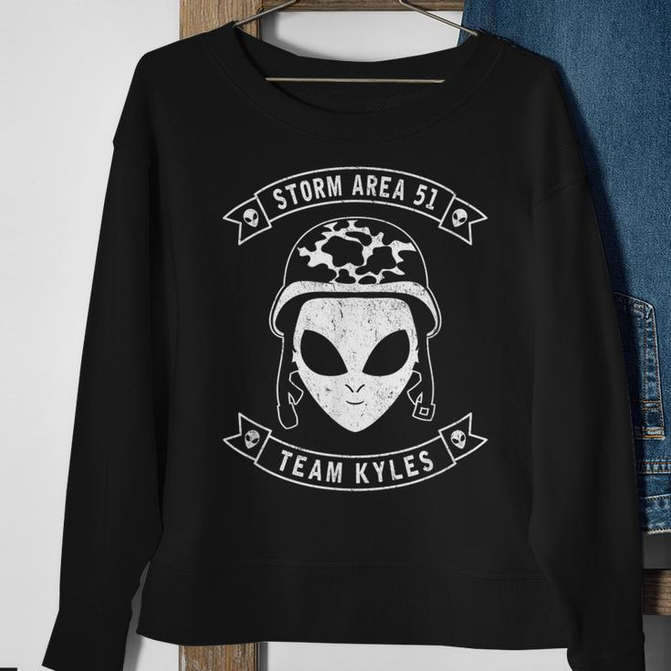 Storm Area 51 Team Kyles Camo Military Alien Sweatshirt Gifts for Old Women