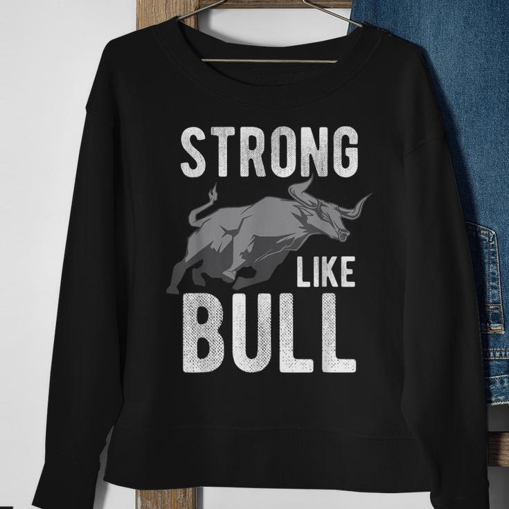 Strong Like A Bull Powerlifting Bodybuilding Sweatshirt Gifts for Old Women