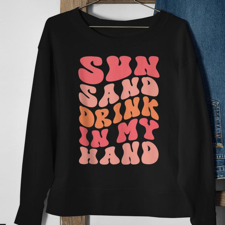 Sun Sand Drink In My Hand Ring On My Hand Bachelorette Party Sweatshirt Gifts for Old Women