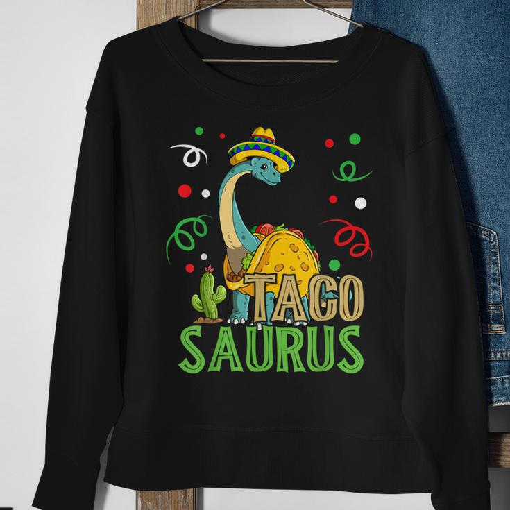 Tacosaurus Cinco De Mayo Taco Dinosaur Sweatshirt Gifts for Old Women