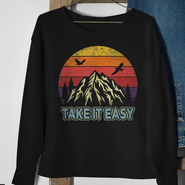 Take It Easy Retro Outdoors And Camping Sweatshirt Gifts for Old Women