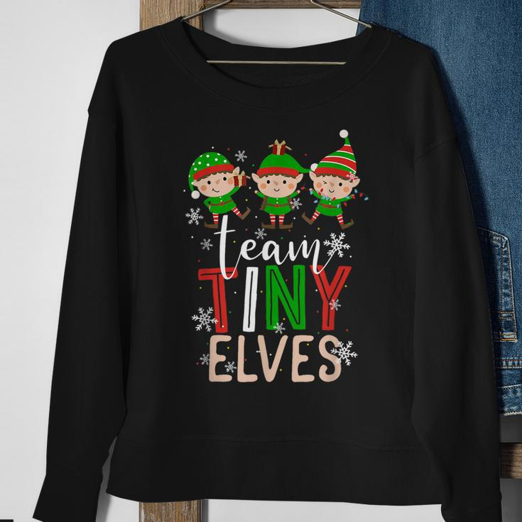 Team Tiny Elves Xmas Scrub Top Nurses Nicu Nurse Christmas Men Women Sweatshirt Graphic Print Unisex Gifts for Old Women