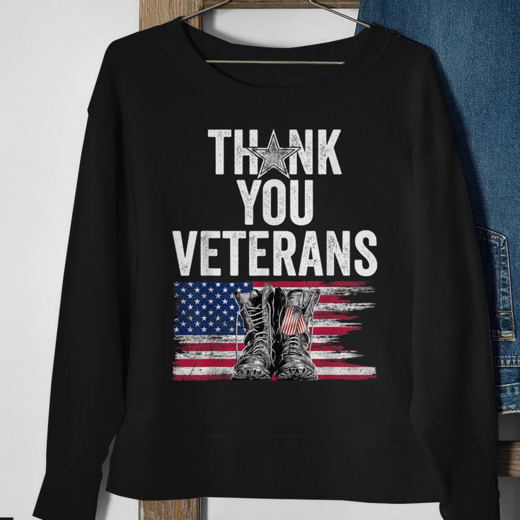 Thank You Veterans Proud Veteran Day Dad Grandpa Sweatshirt Gifts for Old Women
