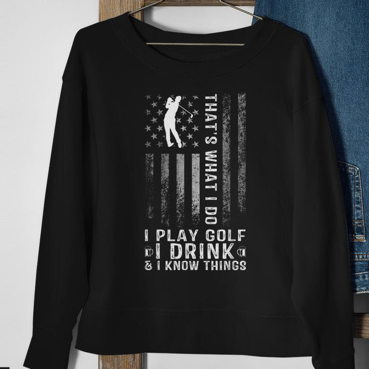 Thats What I Do I Play Golf And I Know Things Retro Sweatshirt Gifts for Old Women