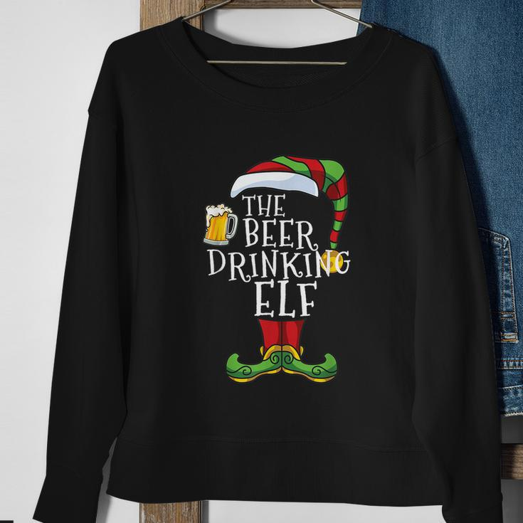 The Beer Drinking Elf Family Matching Christmas Funny Pajama Sweatshirt Gifts for Old Women