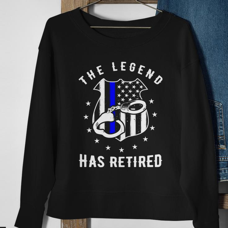 The Legend Has Retired Police Officer Gift Cop Funny Gift Sweatshirt Gifts for Old Women