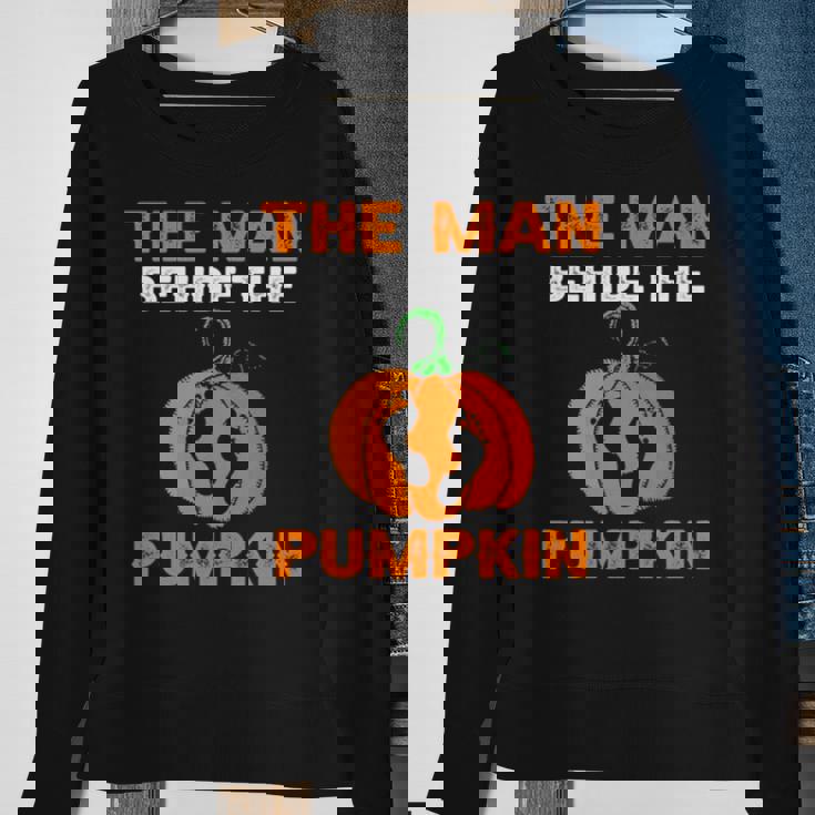 The Man Behind The Pumpkin Halloween Single Dad Sweatshirt Gifts for Old Women