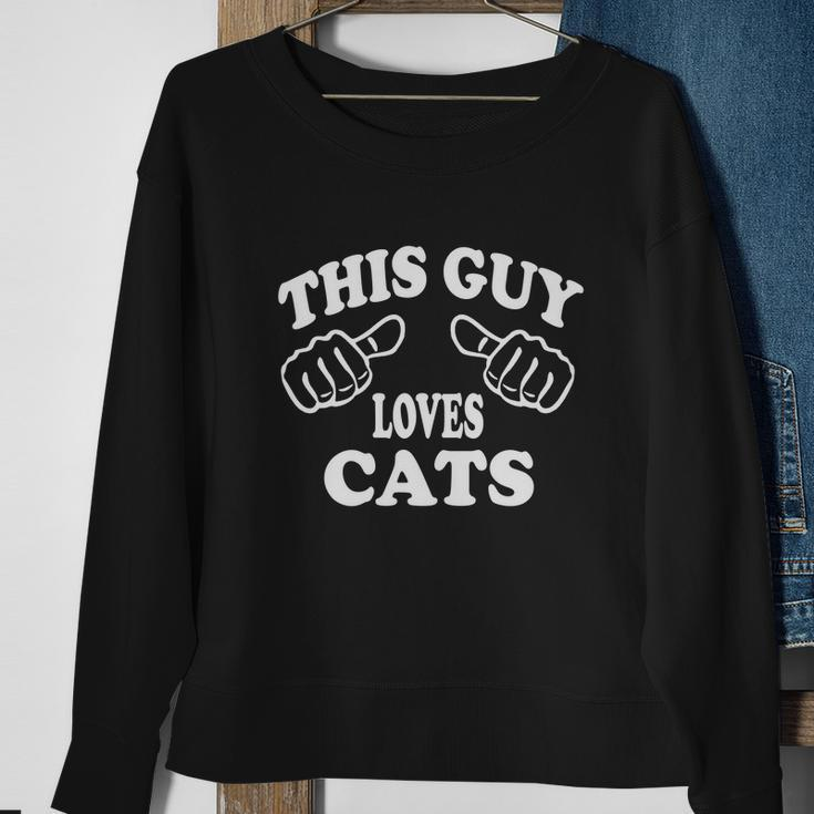 This Guy Loves Cats Men Women Sweatshirt Graphic Print Unisex Gifts for Old Women