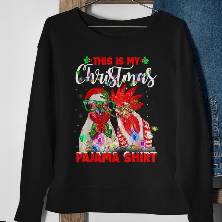 This Is My Christmas Pajama Chicken Lover Xmas Light Holiday Men Women Sweatshirt Graphic Print Unisex Gifts for Old Women