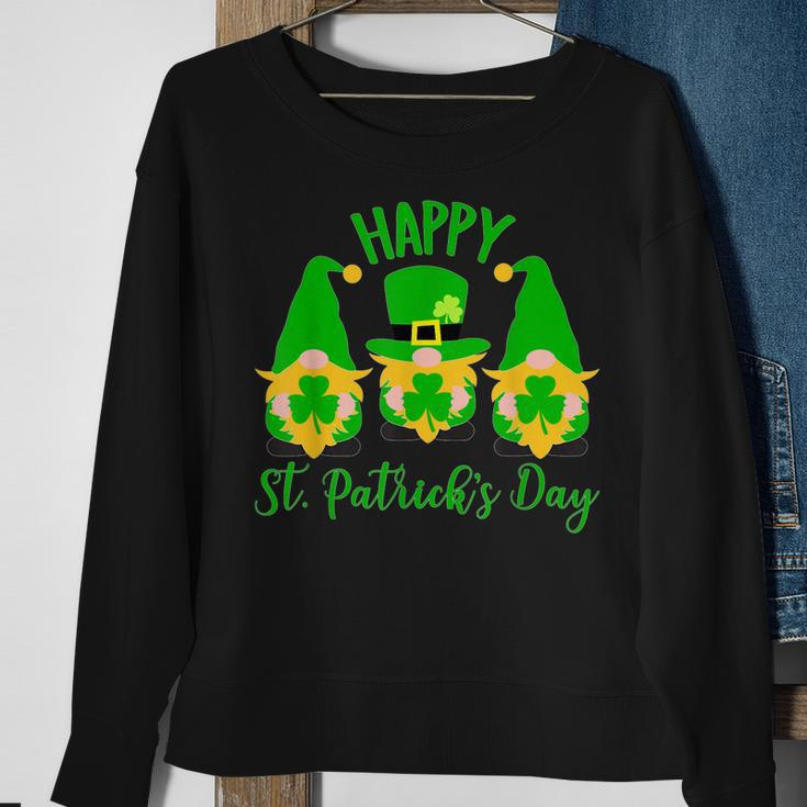 Three Gnomes Leprechaun St Patricks Day Shenanigans Squad Sweatshirt Gifts for Old Women