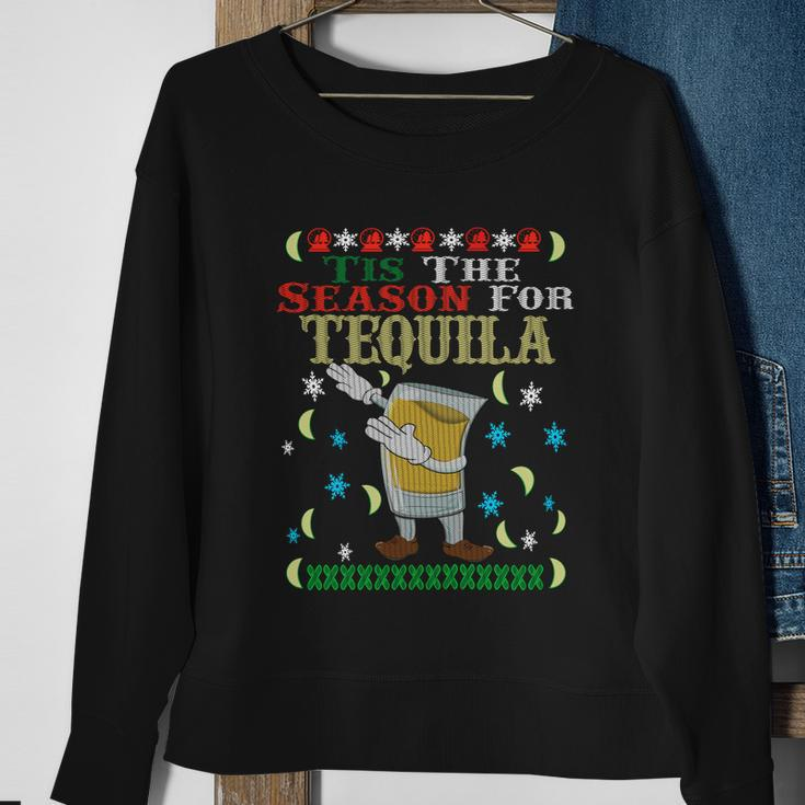 Tis The Season For Tequila Dabbing Ugly Christmas Alcohol Meaningful Gift Sweatshirt Gifts for Old Women
