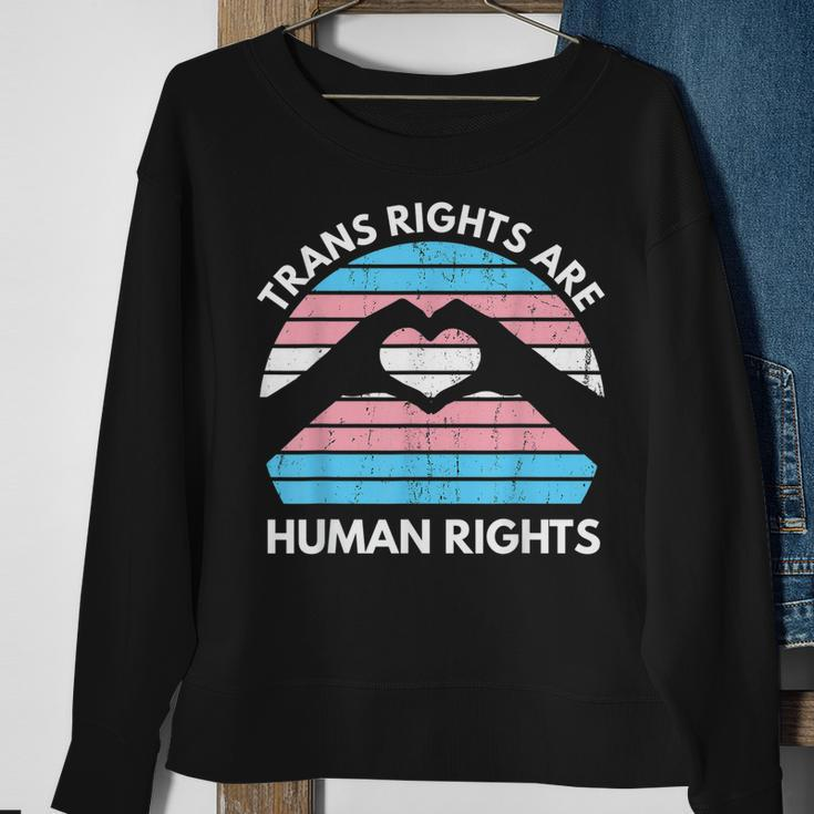 Trans Rights Are Human Rights Lgbqt Transgender Sweatshirt Gifts for Old Women