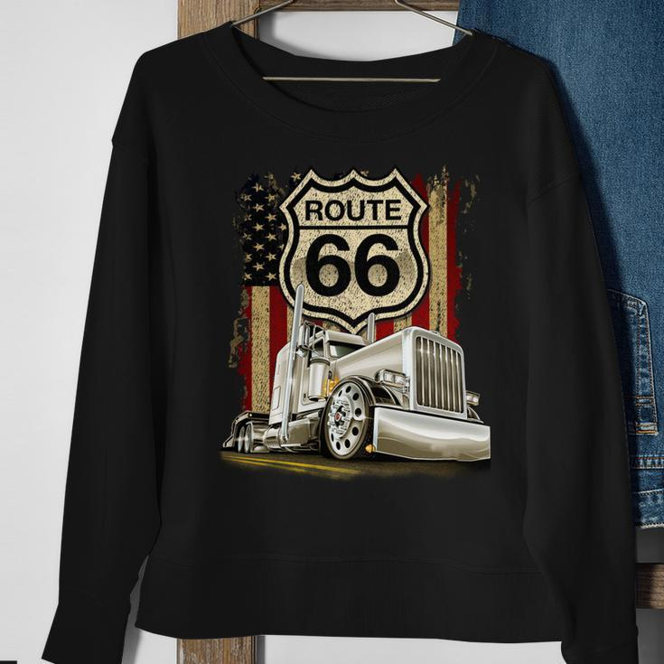 Trucker Route Sweatshirt Gifts for Old Women