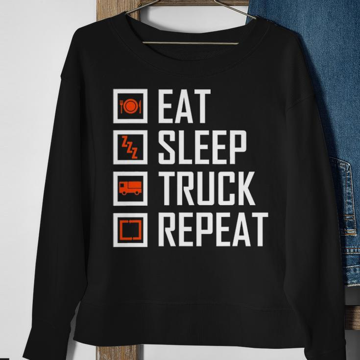 Trucker S For Men Eat Sleep Truck Repeat Sweatshirt Gifts for Old Women