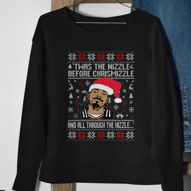 Twas The Nizzle Before Chrismizzle And All Through The Hizzle Ugly Christmas Sweatshirt Gifts for Old Women