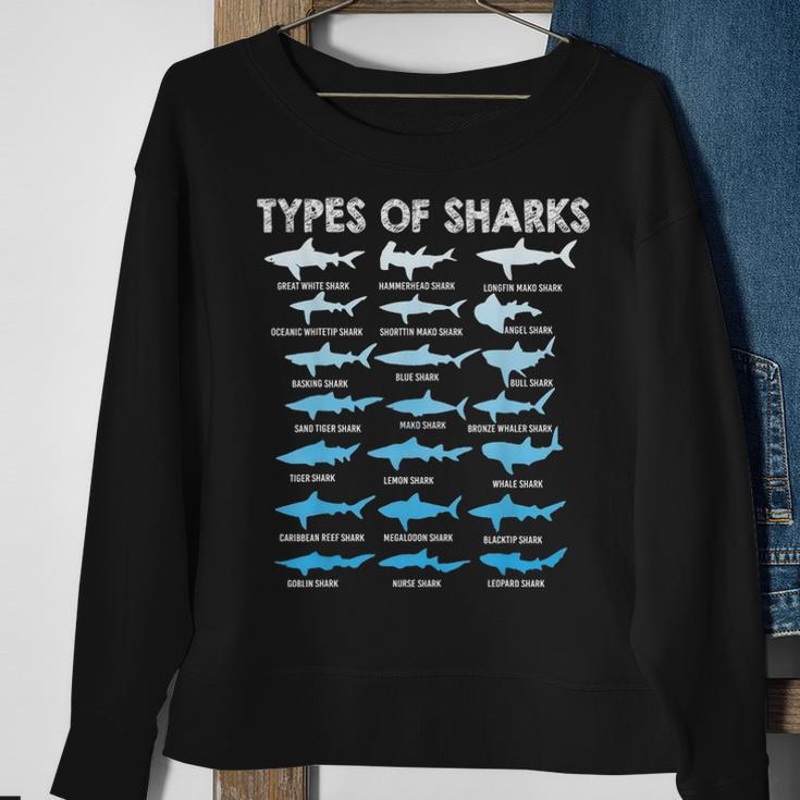 Types Of Sharks Educational Marine Biology Sweatshirt Gifts for Old Women