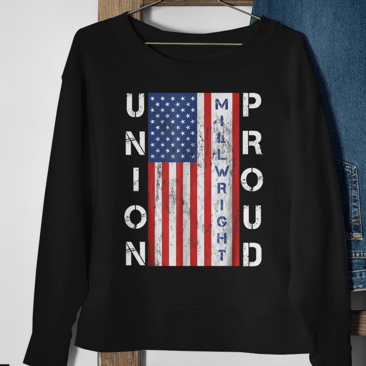 Union Proud American Flag Millwright Men Women Sweatshirt Graphic Print Unisex Gifts for Old Women