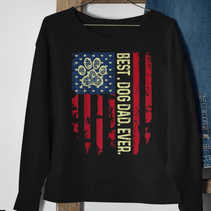 United States Usa Flag Best Dog Dad Ever Dad On Fathers Day Gift For Mens Sweatshirt Gifts for Old Women
