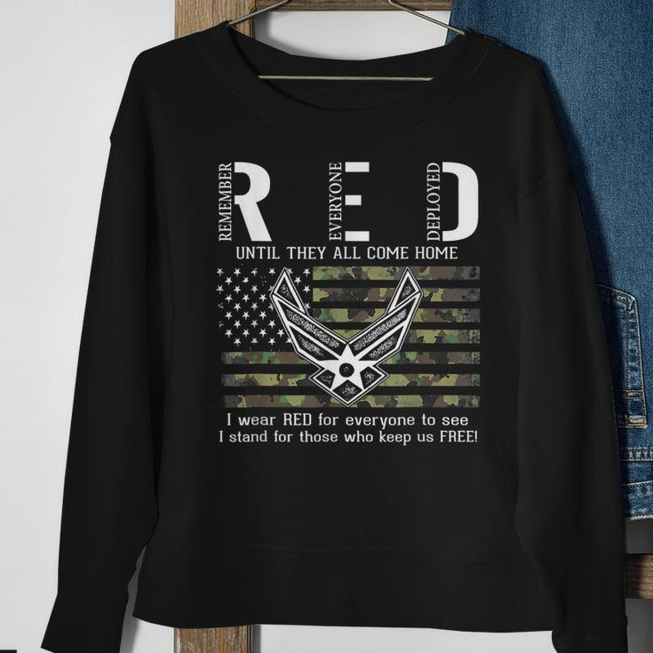 Us Air Force Support Red Friday Remember Everyone Deployed Sweatshirt Gifts for Old Women