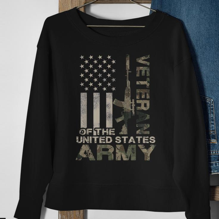 Us Army | Military Green Camo Flag Retro Design Gift Men Women Sweatshirt Graphic Print Unisex Gifts for Old Women